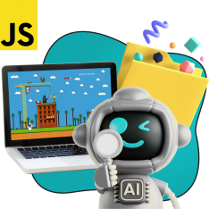 Язык программирования JavaScript + AI. Проектное обучение + геймификация + AI-помощники - КИБЕРшкола программирования для детей, компьютерные курсы для школьников, начинающих и подростков - KIBERone г. Барнаул